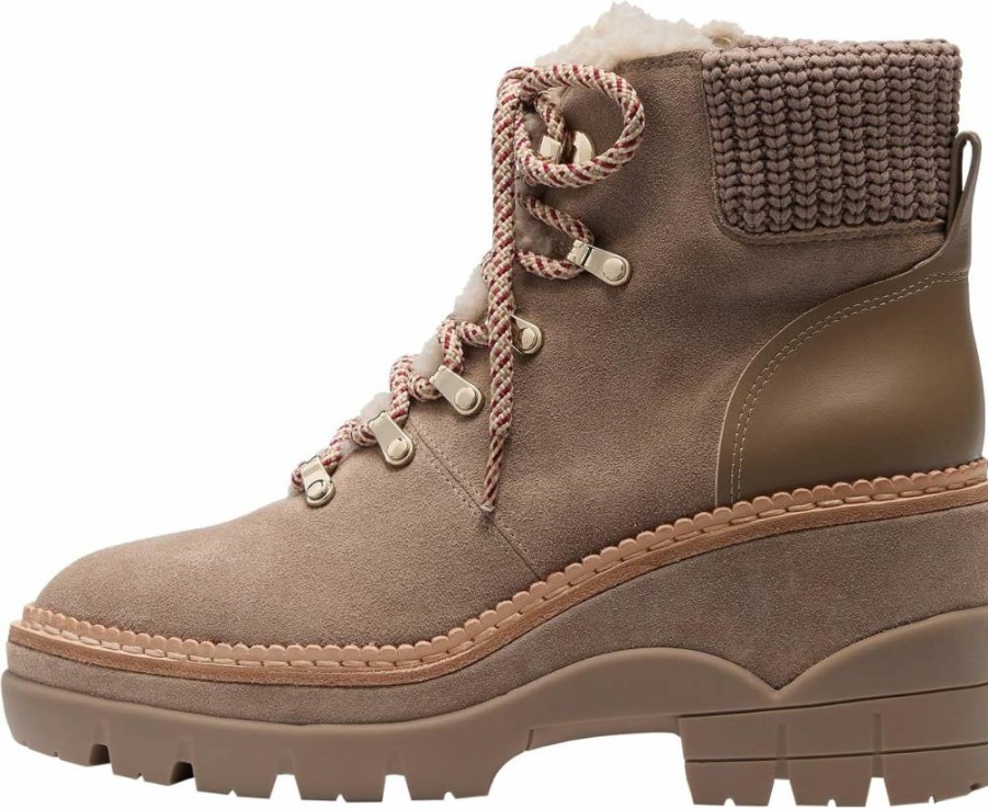 Kate Spade New York Women's Willow Leather Ankle Boots Fashion Lace-Up Booties Chic Low Heel Shoes