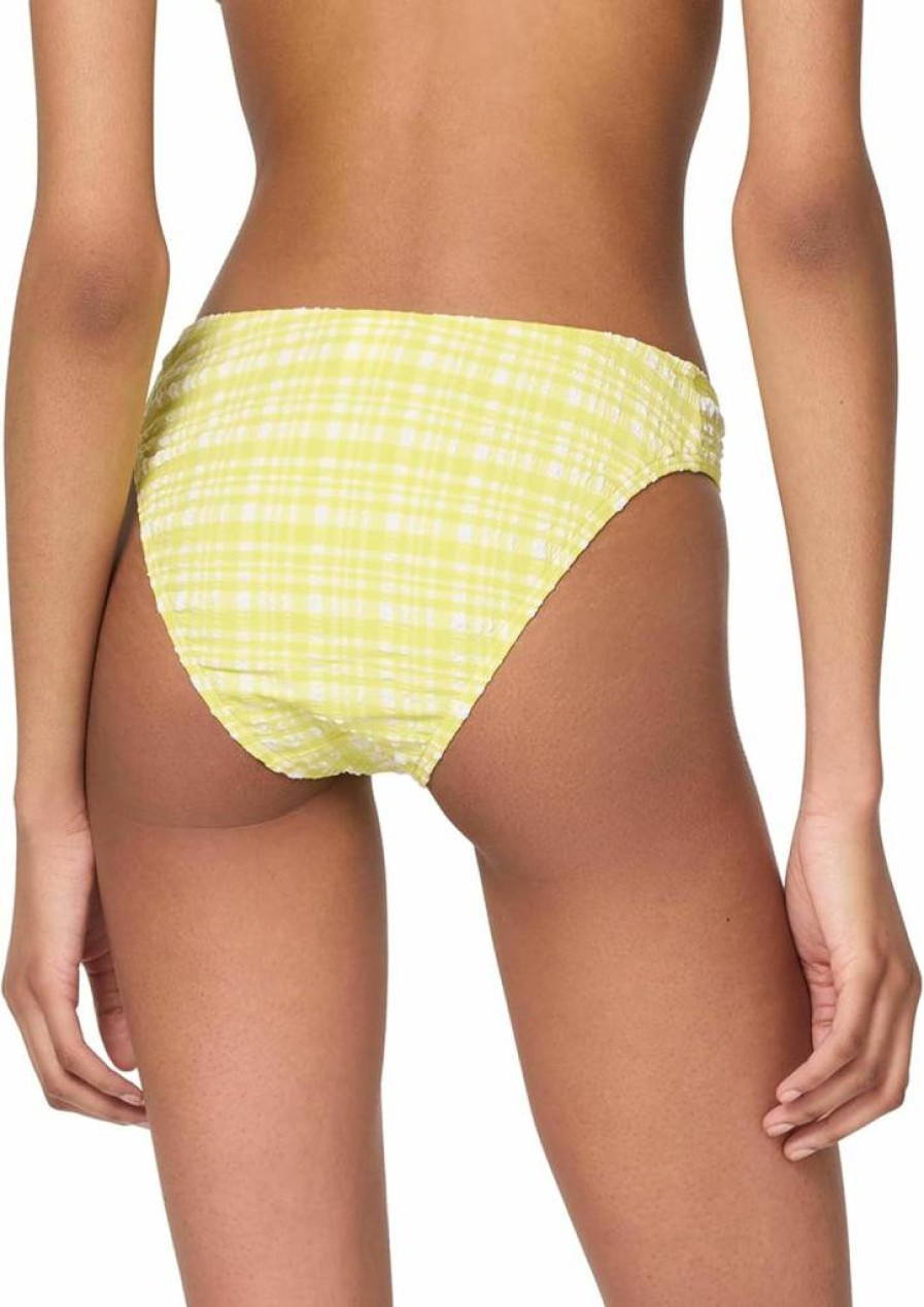 Kate Spade New York Women's High Waisted Plaid Bikini Bottom - Ocean Blue Checkered Swimwear