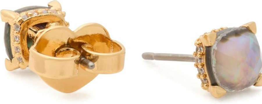 Kate Spade New York Abalone Shell Gold Plated 6mm Square Stud Earrings
