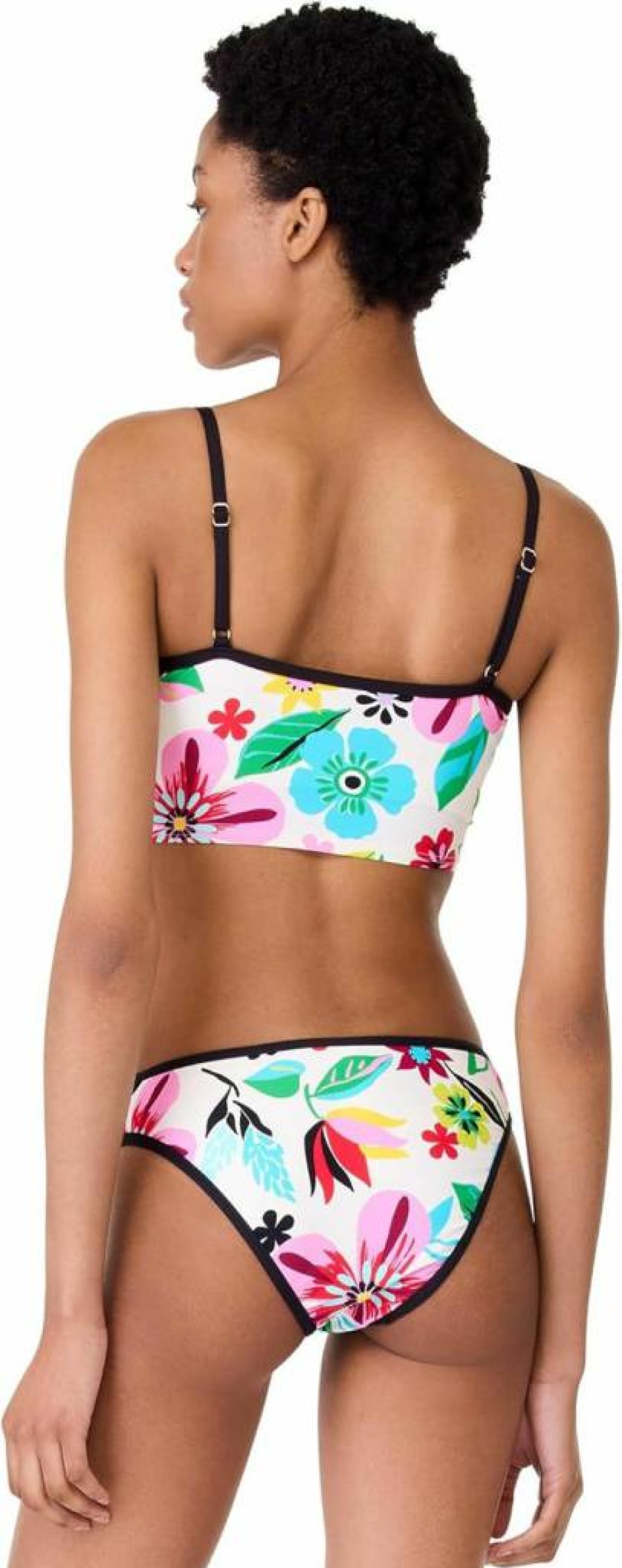 Kate Spade New York Women's Floral Print Camisole Crop Top - Safari Style Summer Blouse