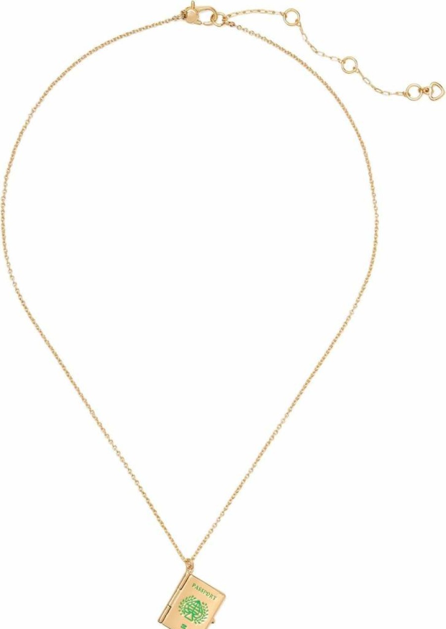 Kate Spade New York Passport Charm Pendant Necklace - Travel-Inspired Jewelry