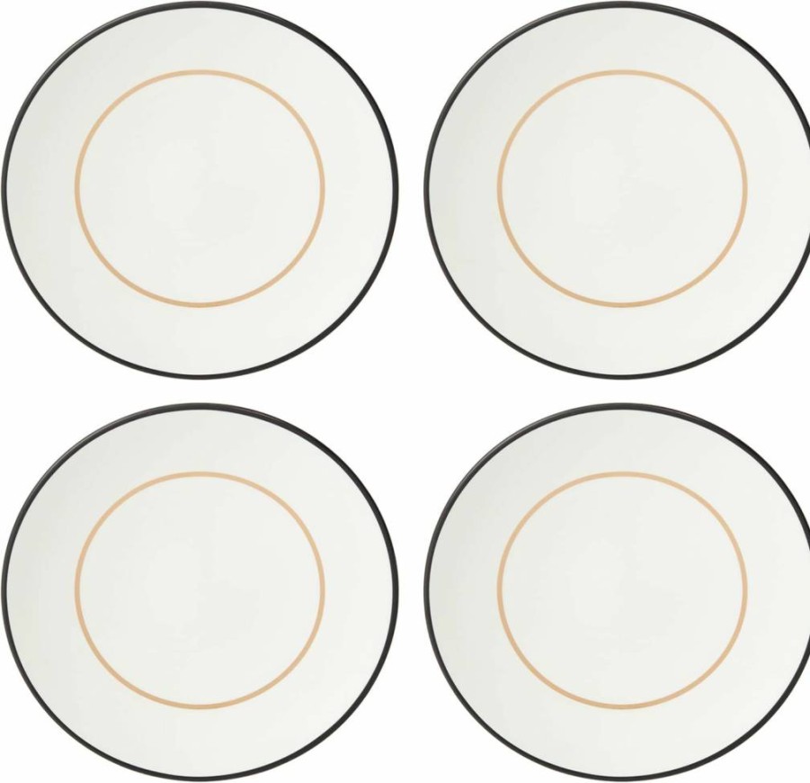Kate Spade New York Make It Pop 4-Piece Accent Plate Set, 4.65-Inch Dessert Plates in Pink & Blue