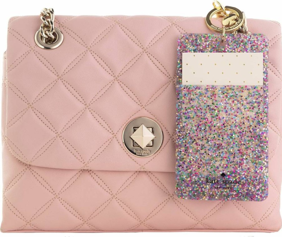 Kate Spade New York Glitter Silicone Keychain - Sparkle ID Badge Clip & Suitcase Tag, Multi-Color Fashion Accessory