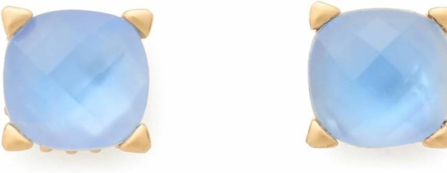 Kate Spade New York Blue & Gold 6mm Square Stud Earrings