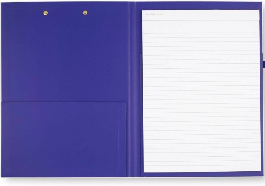 Kate Spade New York Charmed Library A4 Clipboard Folio with Notepad, Pen Loop & Pocket - Professional Padfolio for Work & Office