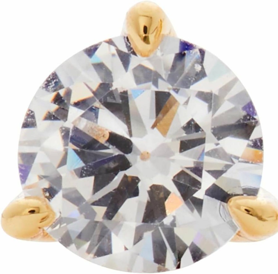 Kate Spade New York Brilliant Mini Trio Prong Stud Earrings - Gold Tone Statement Jewelry