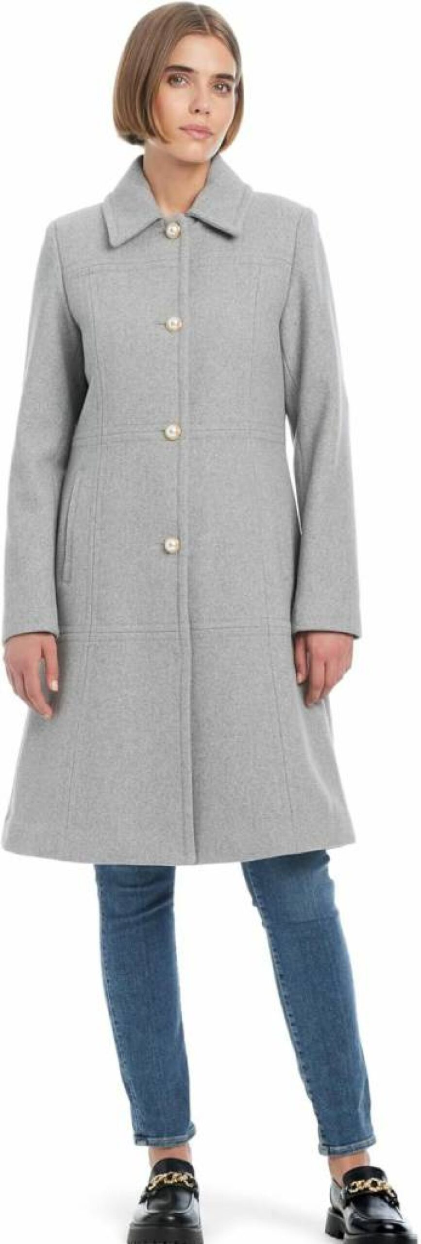 Kate Spade New York Women's Wool Blend Mid-Length Coat - Single Breasted Winter Walker Jacket