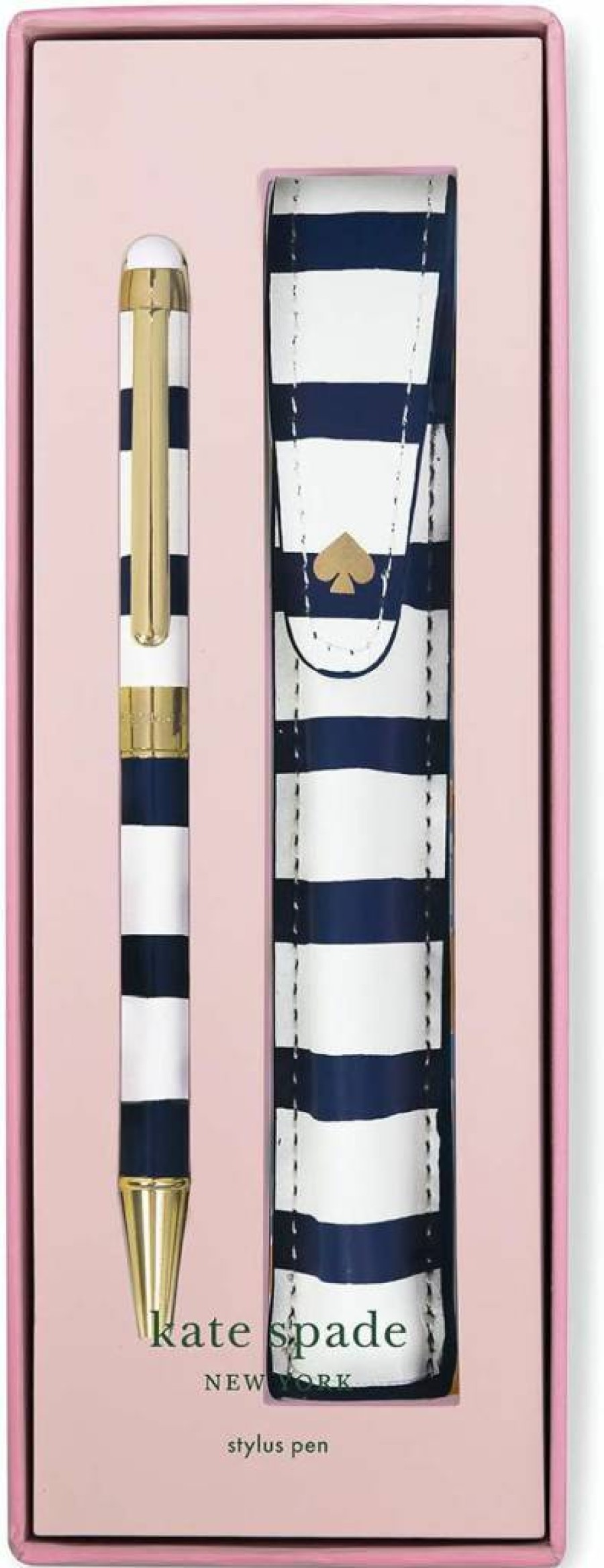 Kate Spade New York Colorblock Stylus Ballpoint Pen - Touch Screen Compatible with Black Ink & Includes Storage Pouch