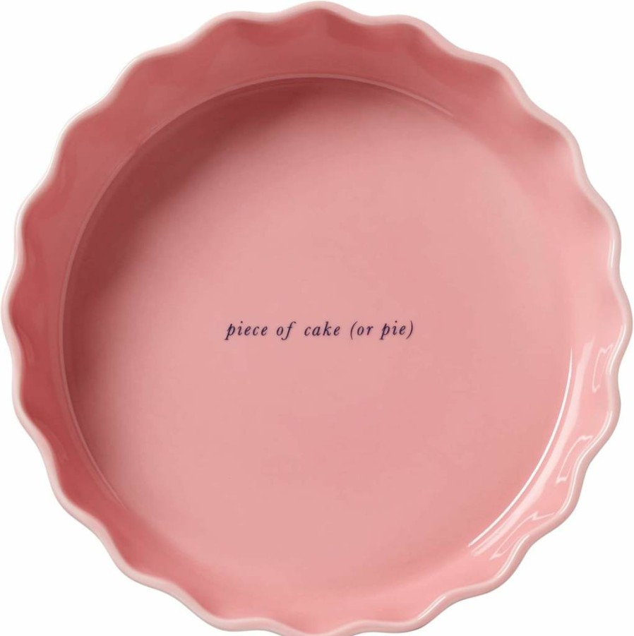 Kate Spade New York Pink Pie Dish - Make It Pop Ceramic Bakeware for Desserts & Serving