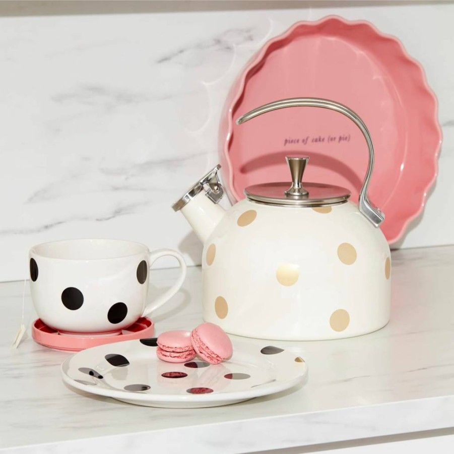 Kate Spade New York Pink Pie Dish - Make It Pop Ceramic Bakeware for Desserts & Serving