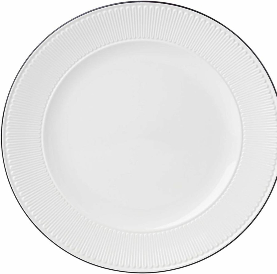 Kate Spade New York York Avenue White Ceramic Dinner Plate - 1.30 Lb Elegant Dining Tableware