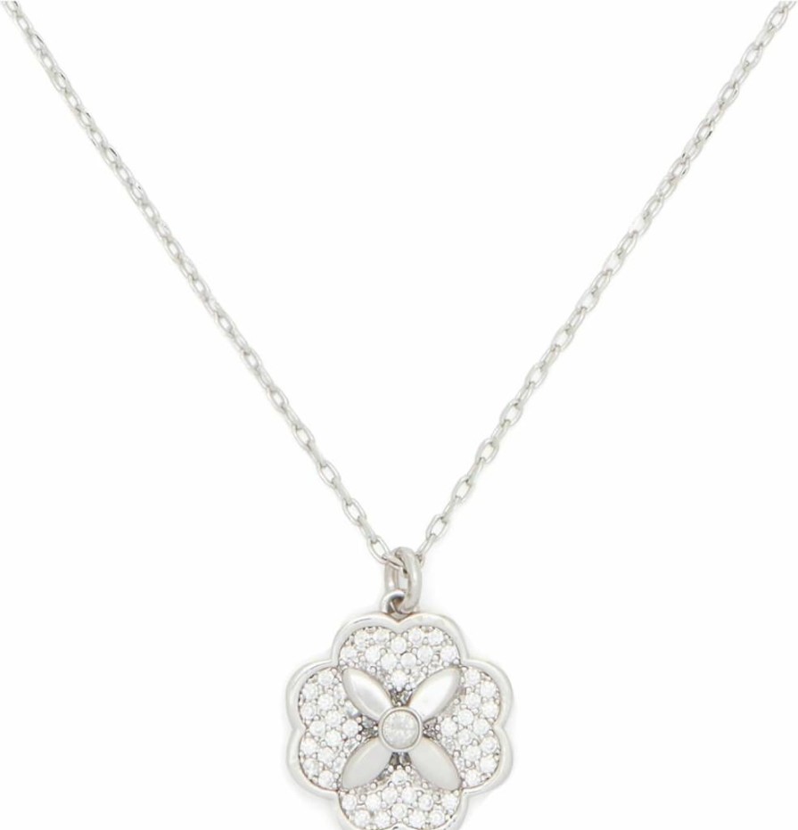 Kate Spade New York Heritage Bloom Gold-Tone Pendant Necklace - Floral Engraved Charm