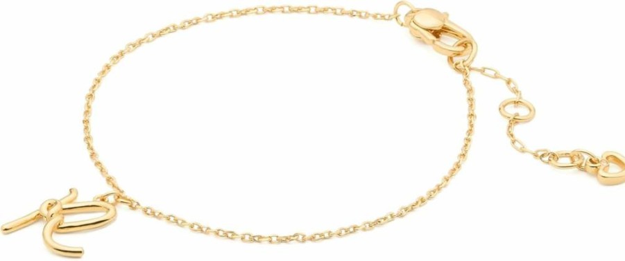 Kate Spade New York One In A Million Letter Charm Bracelet - Gold-Tone Adjustable Bangle for Women