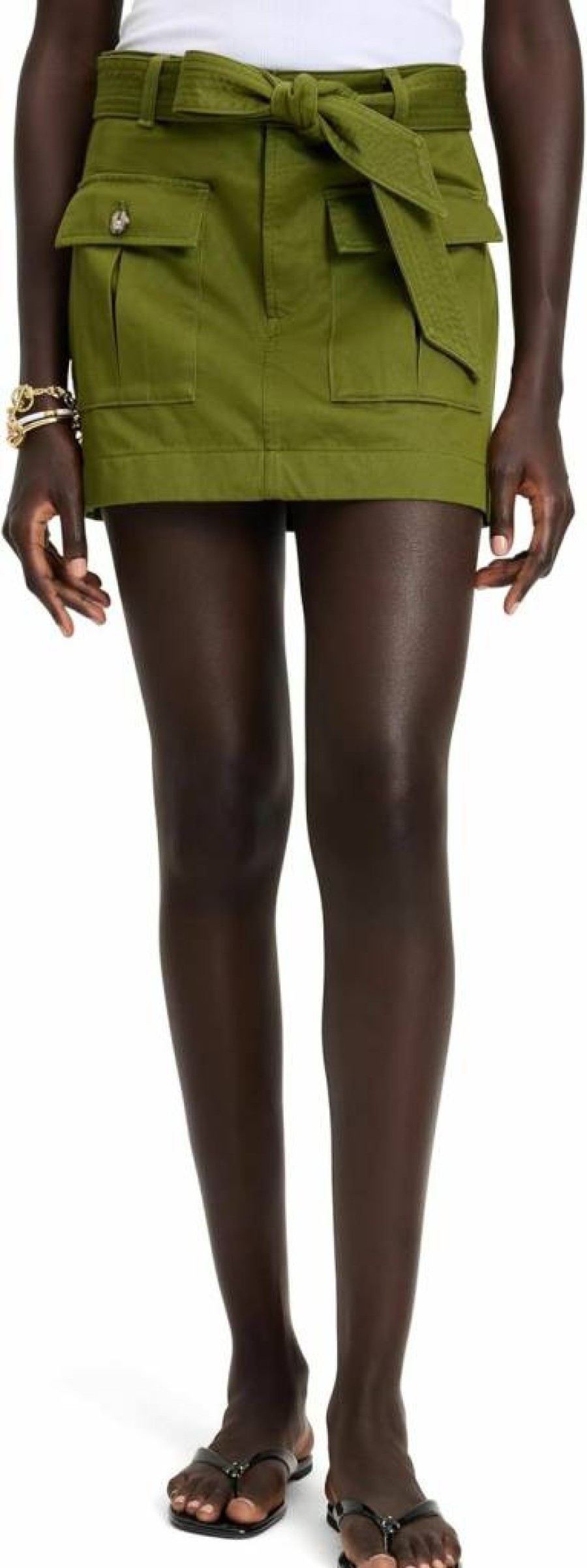 Kate Spade New York Women's Cargo Skirt | Casual Stretch Mini Skirt with Pockets | A-Line Denim Style