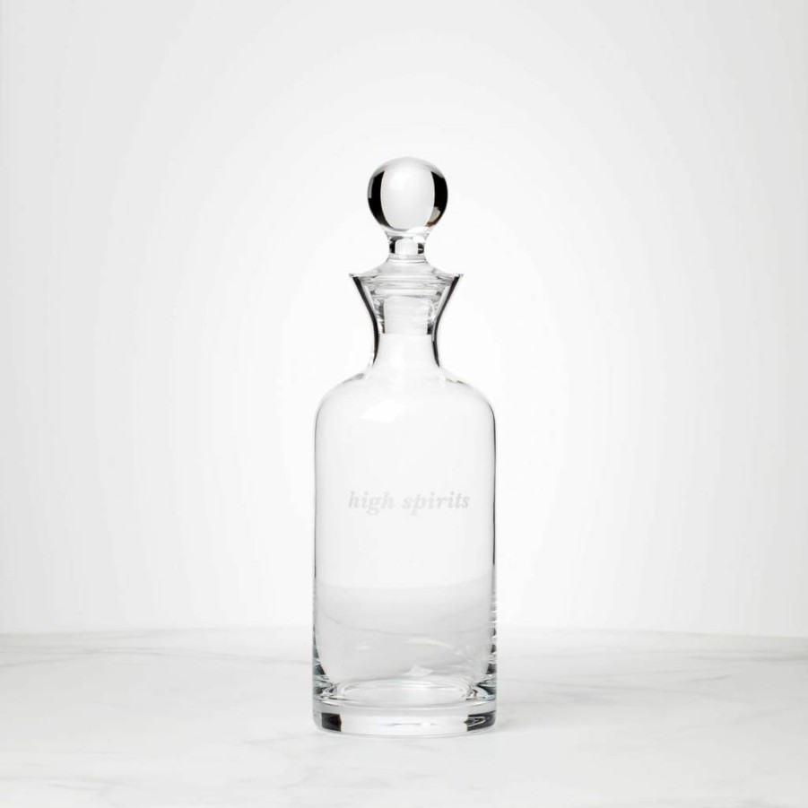 Kate Spade New York High Spirits Decanter - Elegant Glass Liquor Bottle for Stylish Home Bar Decor