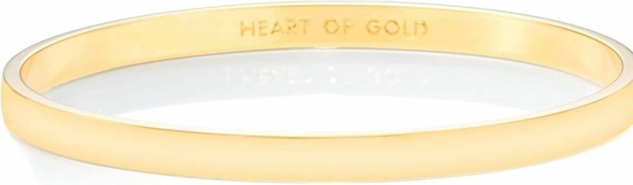 Kate Spade New York Heart of Gold Idiom Bangle Bracelet for Women, 7.75" Adjustable Cuff, Rose Gold Tone, Elegant Gift Jewelry