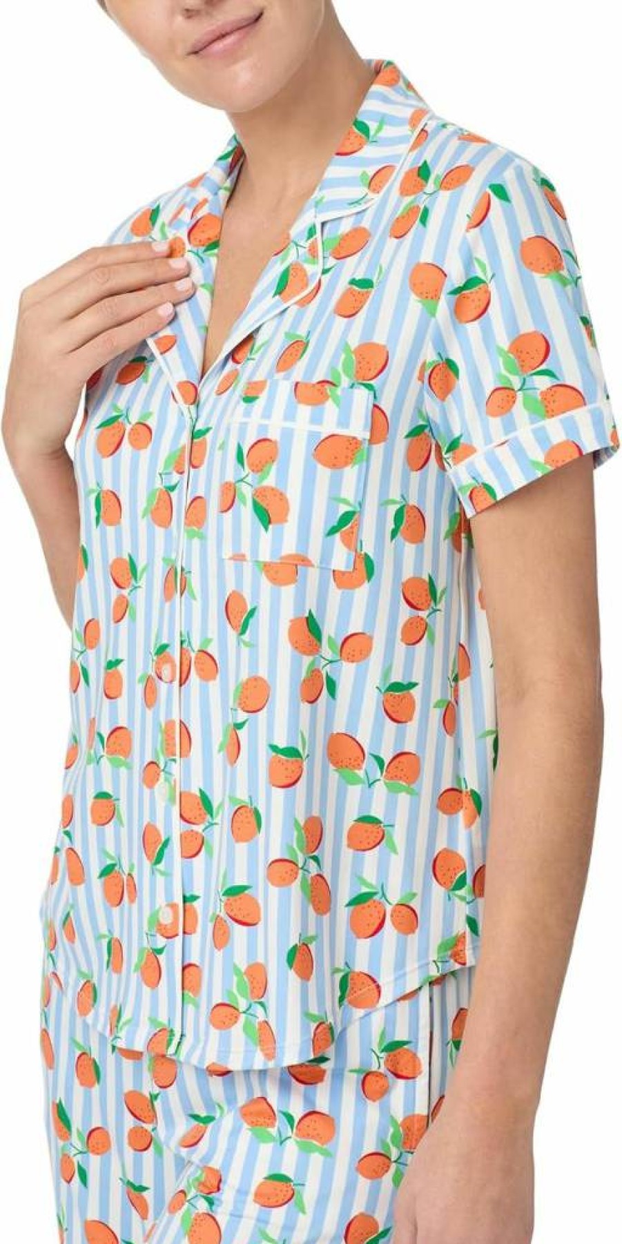Kate Spade New York Women's Short Cropped Pajama Set - Comfortable Sleepwear Pants & Top