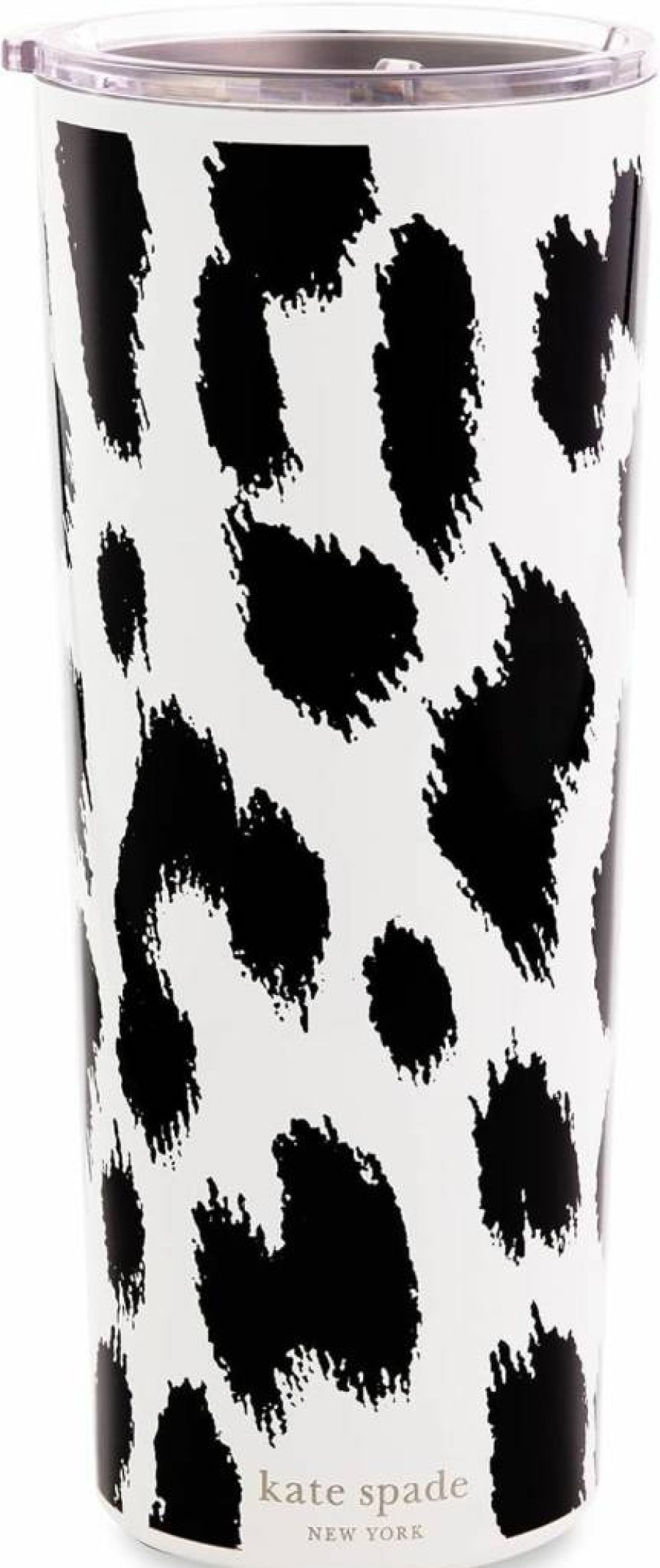 Kate Spade New York 24oz Insulated Travel Tumbler - Double Wall Stainless Steel Mug with Lid, Green Dot Design