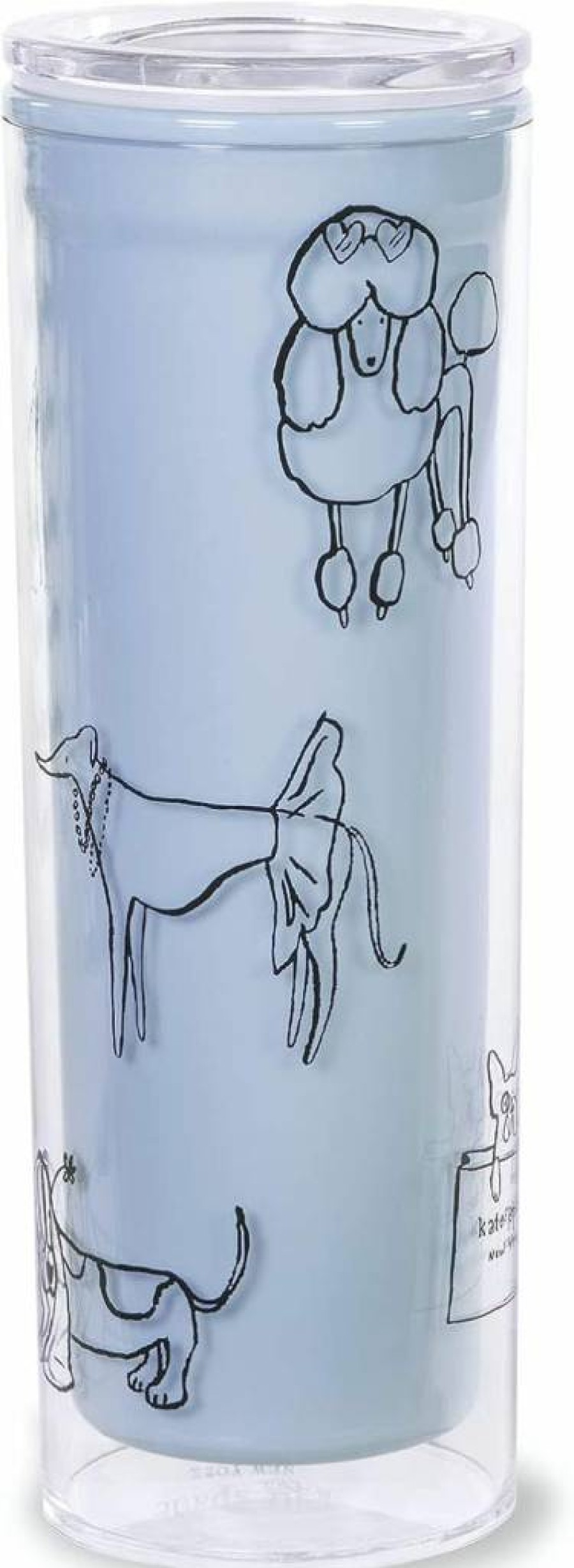 Kate Spade New York 16oz Insulated Travel Mug - Blue Double Wall Plastic Tumbler for Hot & Cold Drinks, Leak-Proof Coffee Tea Cup with Lid