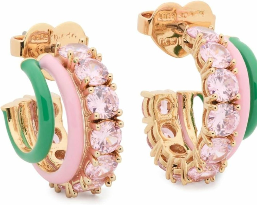 Kate Spade New York Pink Multi Shimmer Stacked Huggie Earrings