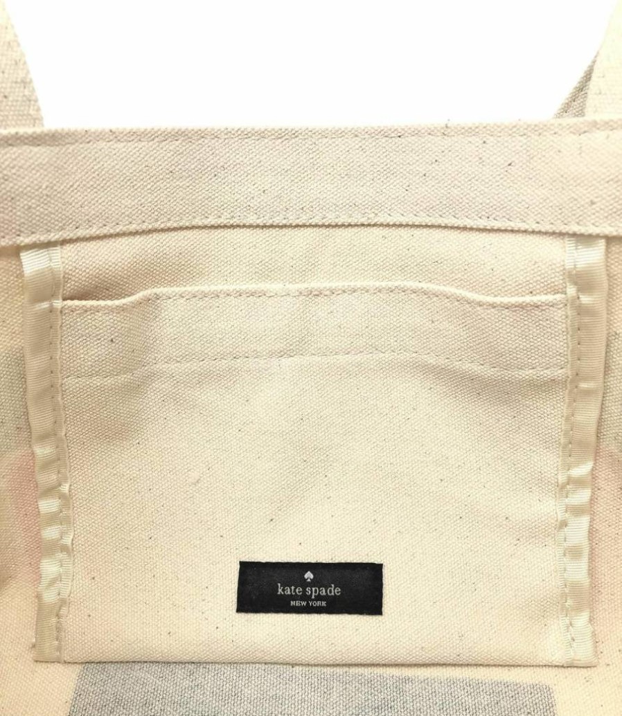 Kate Spade New York Candy Stripe Canvas Tote Bag - Lightweight & Spacious with Interior Pocket for Women