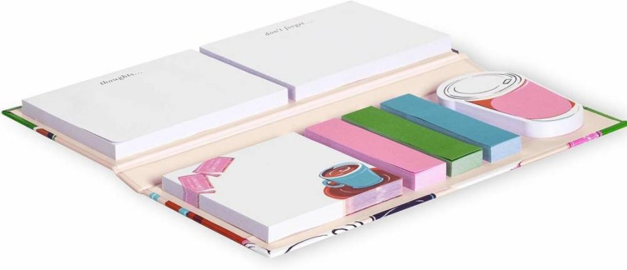 Kate Spade New York Rise And Shine Padfolio Set with 7 Sticky Note Pads, 75 Sheets Per Notepad, Cute Study & Office Supplies for Women