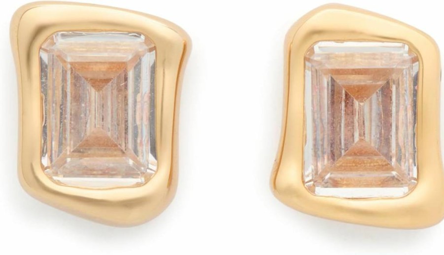 Kate Spade New York Molten Glass Stud Earrings – Sparkling Crystal Accent Studs for Women