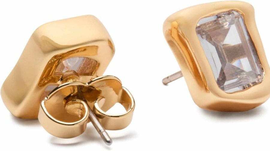 Kate Spade New York Molten Glass Stud Earrings – Sparkling Crystal Accent Studs for Women