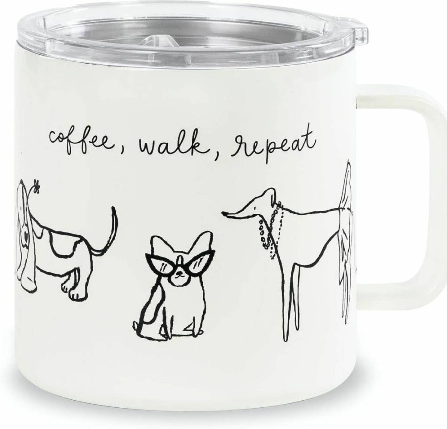 Kate Spade New York 16oz Safari Floral Stainless Steel Travel Mug - Double Wall Insulated Tumbler for Hot & Cold Drinks, Reusable Coffee Cup with Handle & Lid