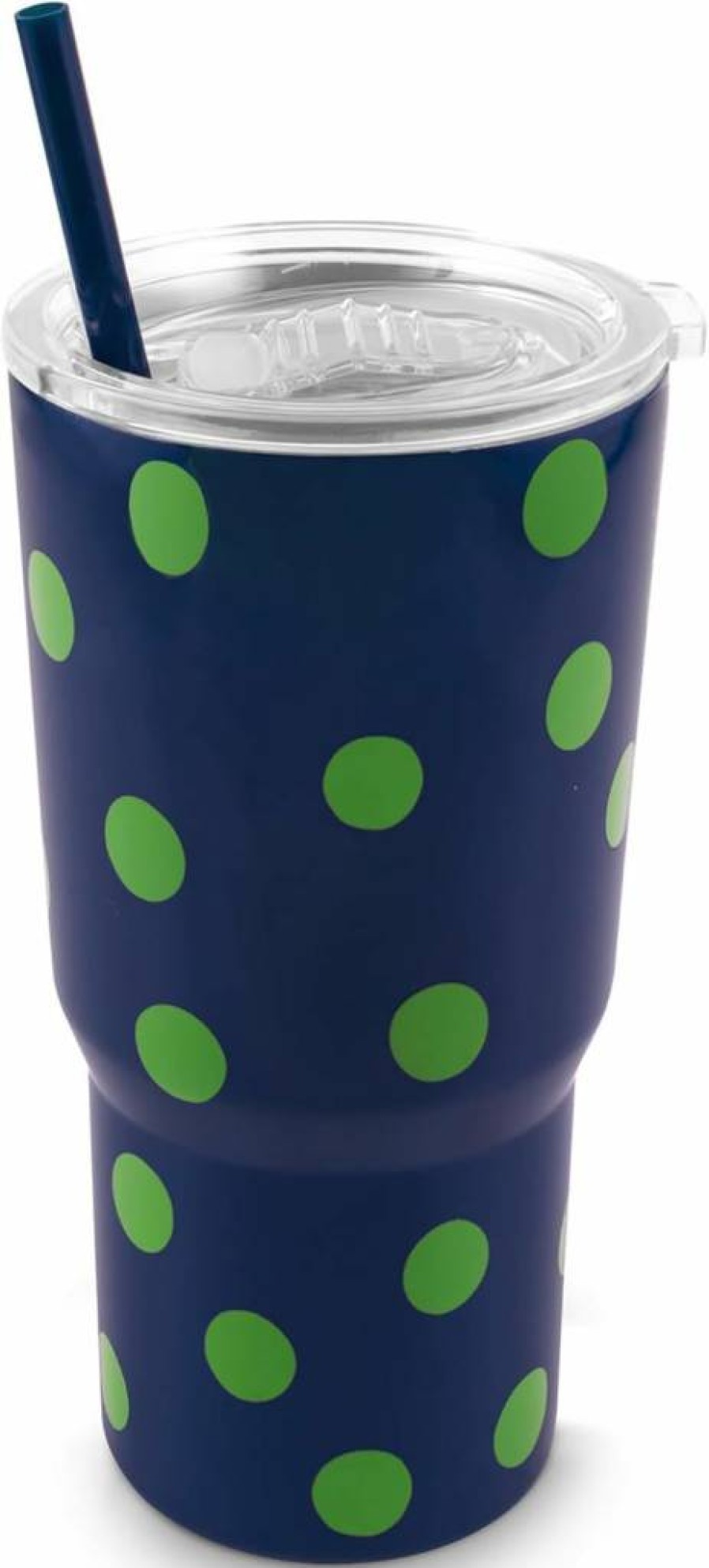 Kate Spade New York 20oz Stainless Steel Tumbler with Reusable Straw & Slide Lid - Insulated Travel Mug for Hot & Cold Drinks (Sunny Day Stripe)