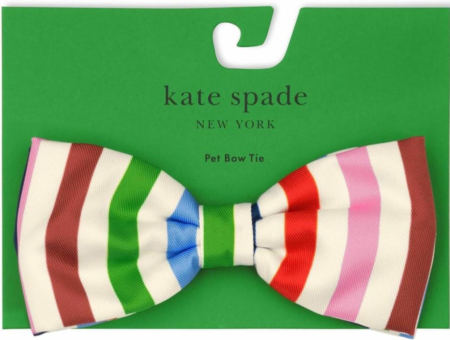 Kate Spade New York Navy Gingham Dog Bow Tie Collar - Adjustable Elastic Pet Accessory for Small, Medium & Large Dogs and Cats