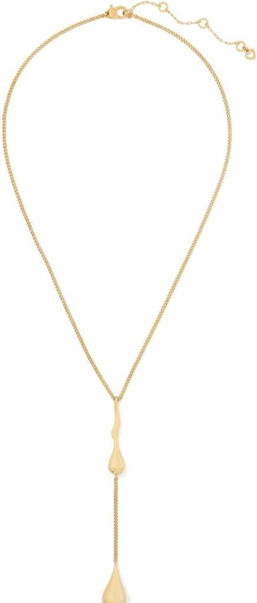 Kate Spade New York Molten Lariat Necklace - Elegant Gold-Tone Layered Chain Necklace for Women