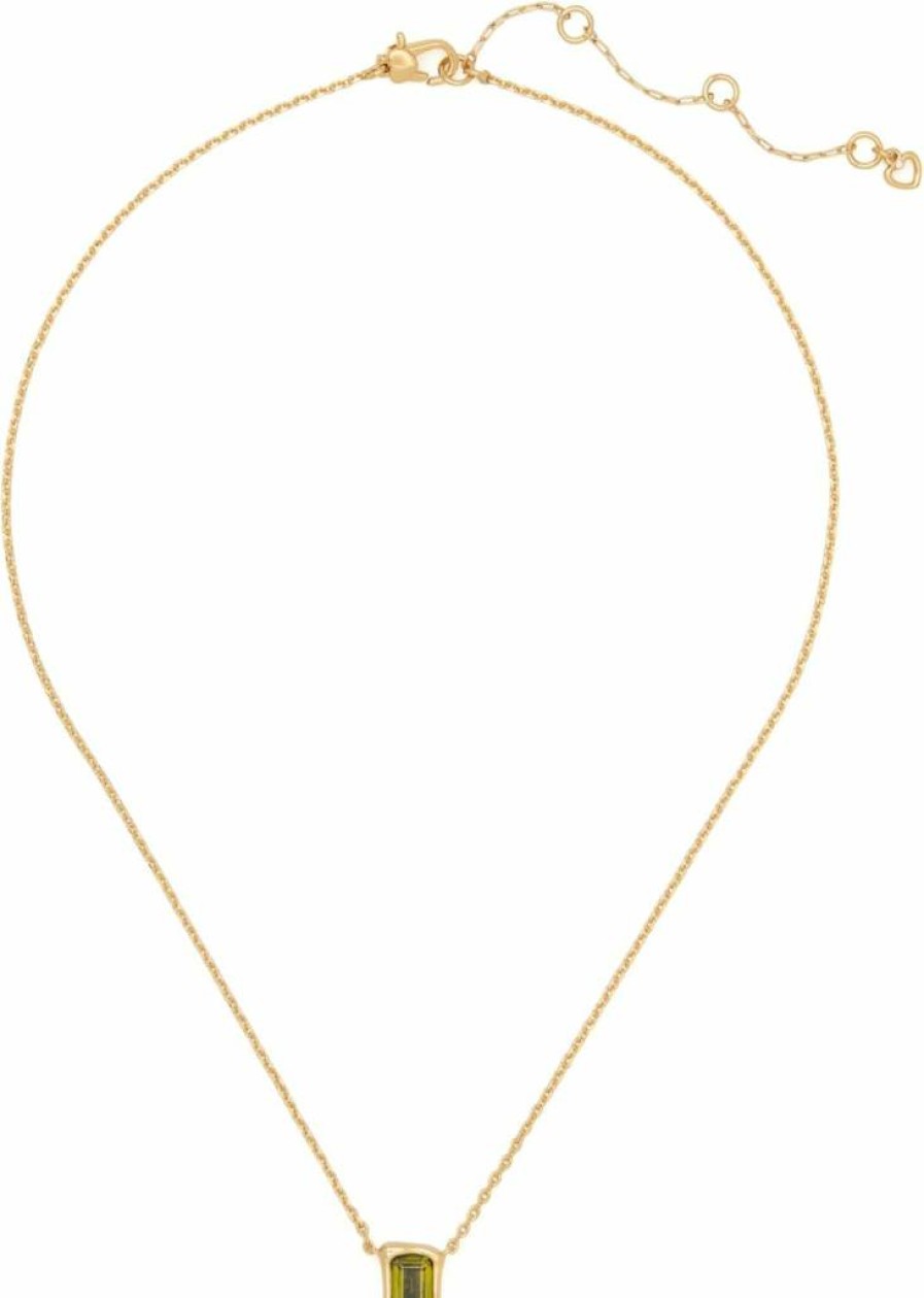 Kate Spade New York Molten Glass Solitaire Bracelet - Elegant Gold-Tone Chain Bracelet with Glass Charm for Women