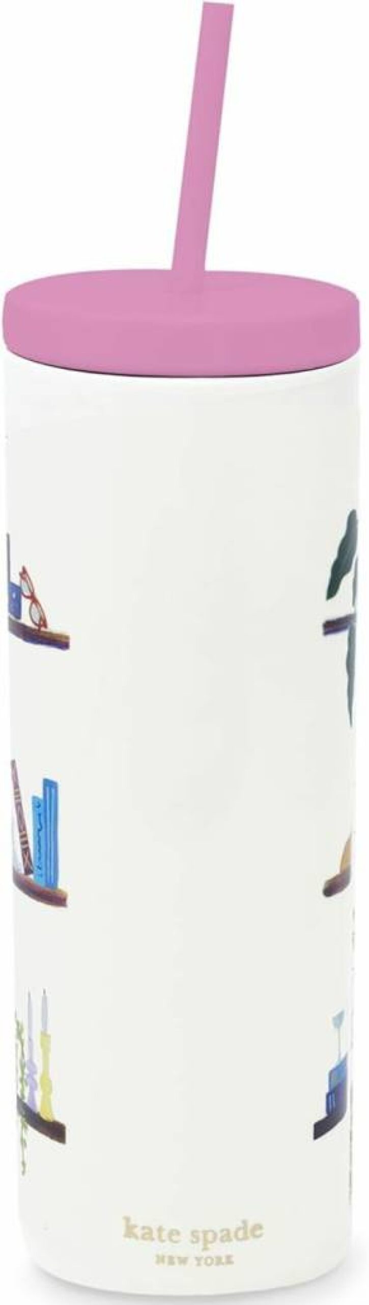 Kate Spade New York 20oz Acrylic Tumbler with Lid & Reusable Straw - Insulated Travel Cup for Hot & Cold Drinks