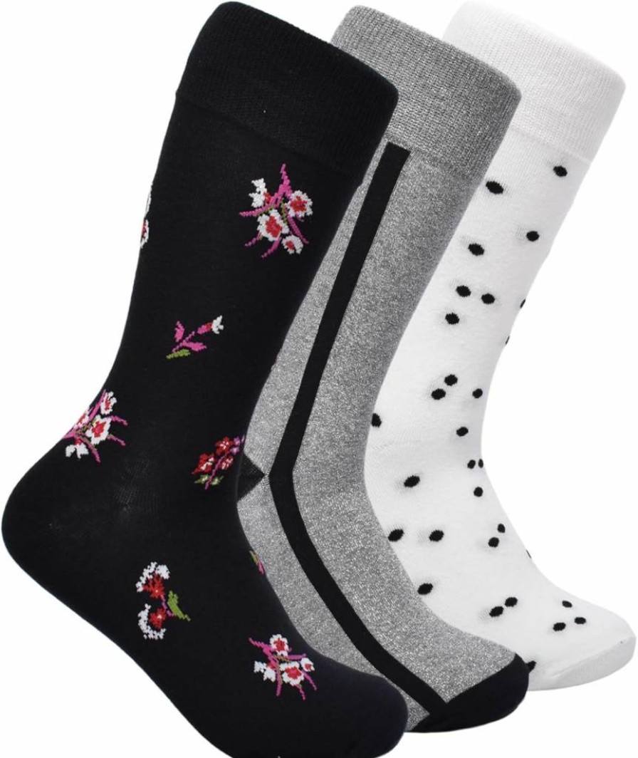 Kate Spade New York Women's 3-Pack Fall Garden Crew Socks - Soft, Comfortable & Stylish Seasonal Socks for Women