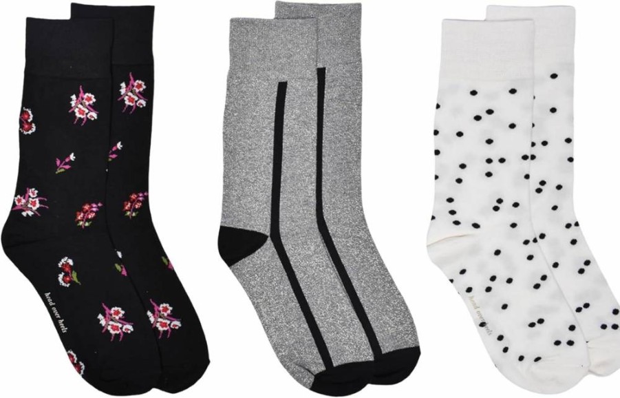 Kate Spade New York Women's 3-Pack Fall Garden Crew Socks - Soft, Comfortable & Stylish Seasonal Socks for Women