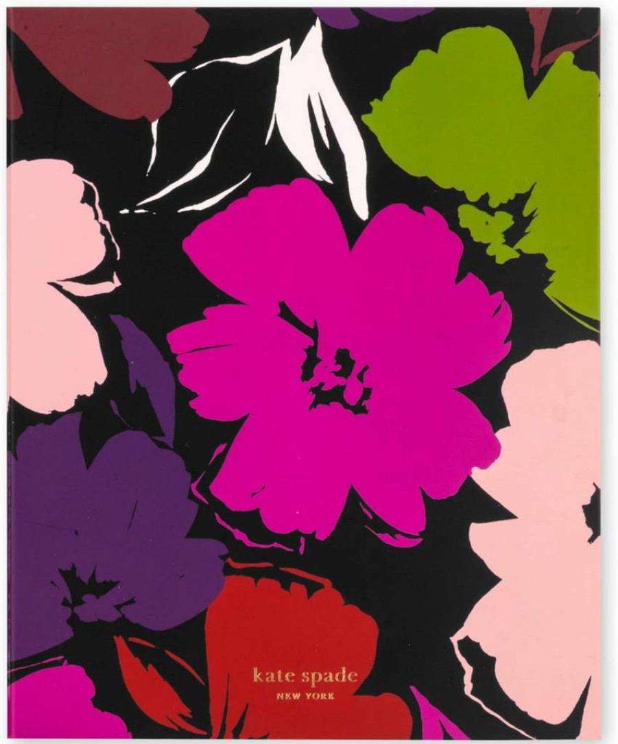 Kate Spade New York Painterly Blooms Small Lined Journal Notebook - 8.25" x 6.75" Spiral Bound, 112 Pages, Concealed Design
