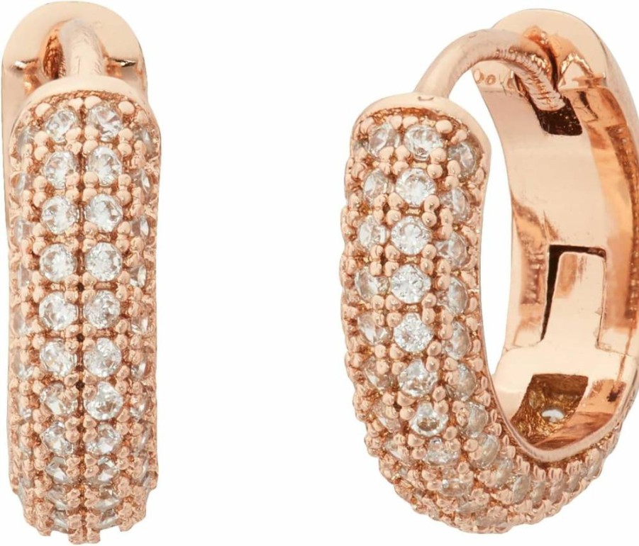 Kate Spade New York Brilliant Pave Huggie Earrings - Sparkling Statement Hoop Earrings for Women