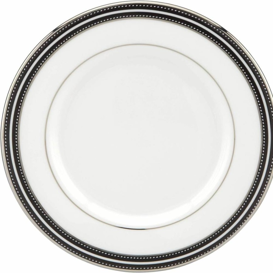Kate Spade New York Union Street 8-Inch Black Salad Plate – Stylish Dinnerware for Modern Dining