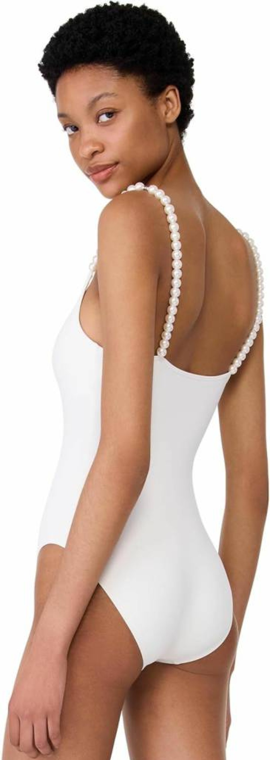 Kate Spade New York Women's One-Piece Swimsuit with Pearl Detailing