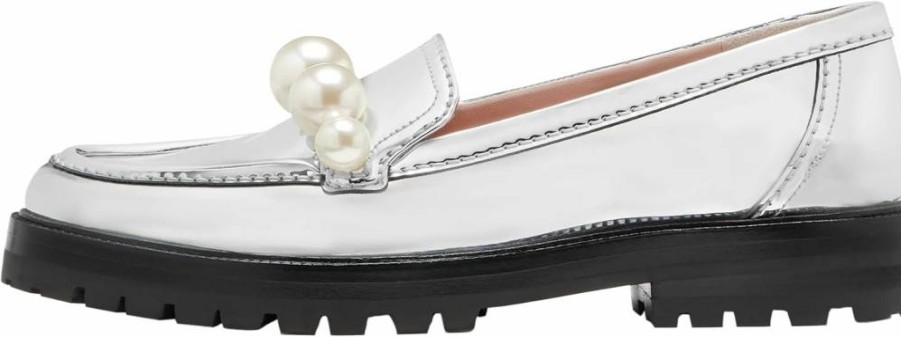 Kate Spade New York Women's Pearl Embellished Loafers – Stylish & Comfortable Slip-On Shoes