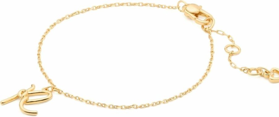 Kate Spade New York One In A Million Letter Charm Bracelet - Gold-Tone Adjustable Bangle for Women