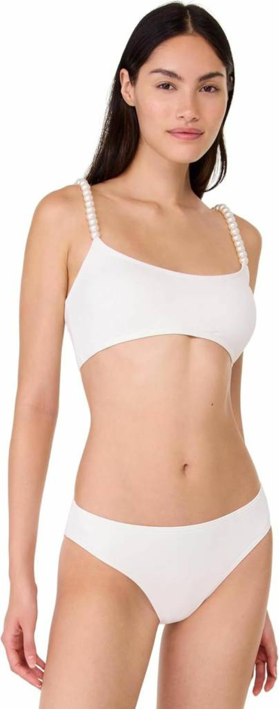 Kate Spade New York Women's Pearl-Embellished Crop Bikini Top - Floral Print Swimwear