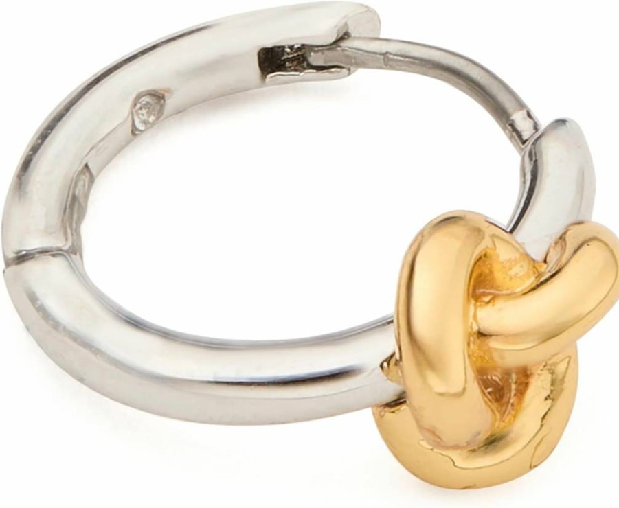Kate Spade New York Double Knot Huggie Earrings for Women - Gold-Tone Hoop Earrings with Knot Detail
