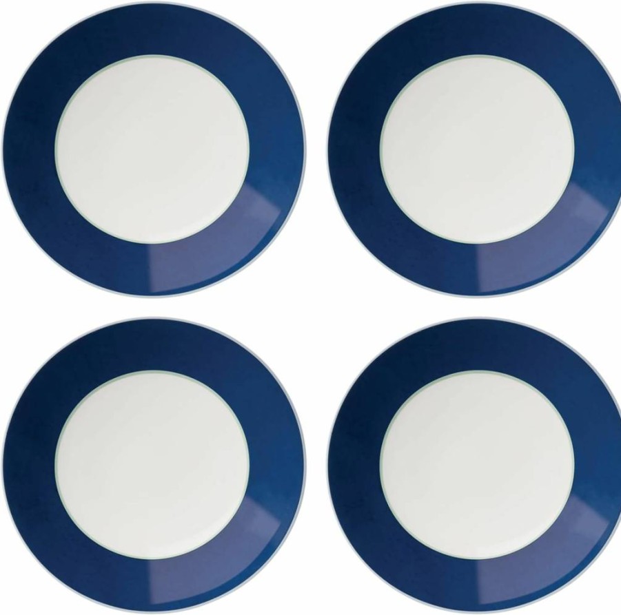Kate Spade New York Green and Pink Make It Pop 4-Piece Accent Plates Set, 4.65-Inch Salad Dessert Plates