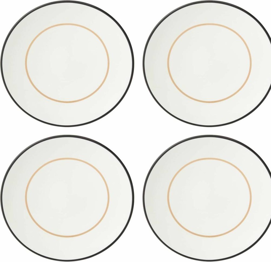 Kate Spade New York Green and Pink Make It Pop 4-Piece Accent Plates Set, 4.65-Inch Salad Dessert Plates