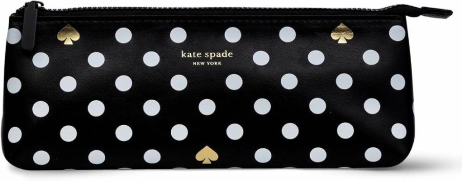 Kate Spade New York Brushstroke Hearts Zip Pouch - Office Supplies Set with Pencils, Sharpener, Eraser & Ruler for Adults