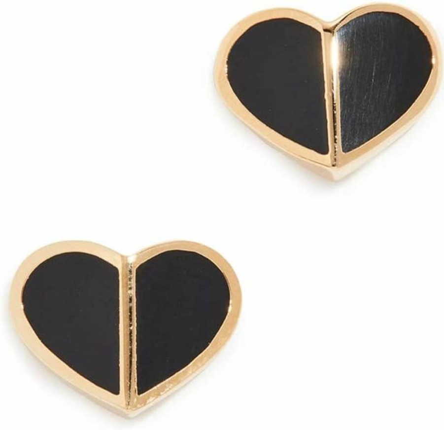 Kate Spade New York Small Heart Stud Earrings - Heritage Spade Gold/Pearl Studs for Women