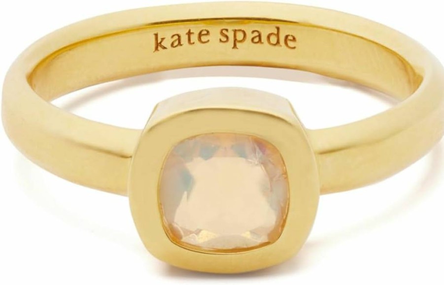 Kate Spade New York Shimmering Gemstone Ring - Elegant Gold-Tone Jewelry for Women