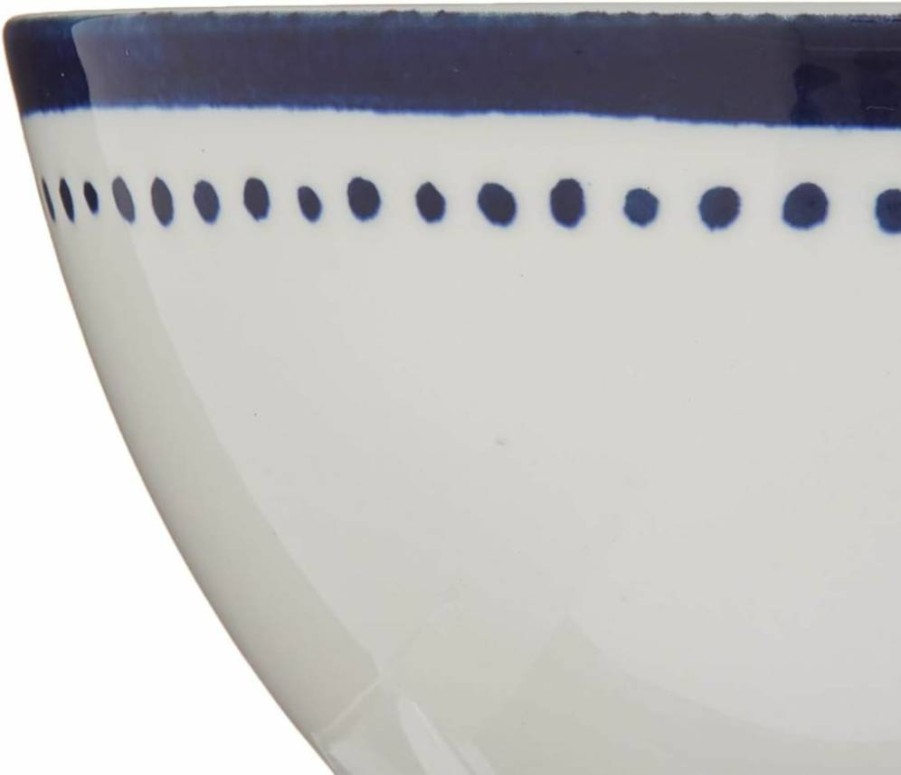 Kate Spade New York Charlotte Street Blue 4-Piece Dinnerware Set, Porcelain Plates & Bowls, West Collection